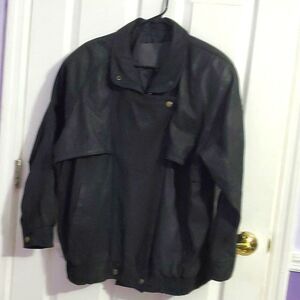 FLAWED Express Black Leather Utility Aviator Oversized Jacket M